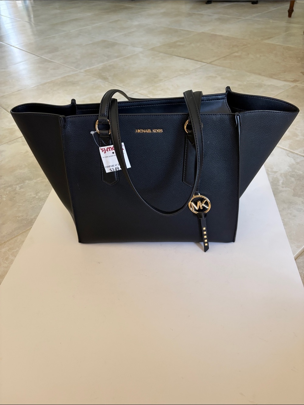 Michael Kors Black Tote with Gold MK Charm